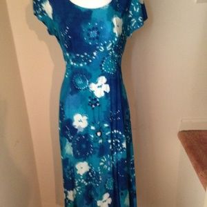 Blue with white flowers dress